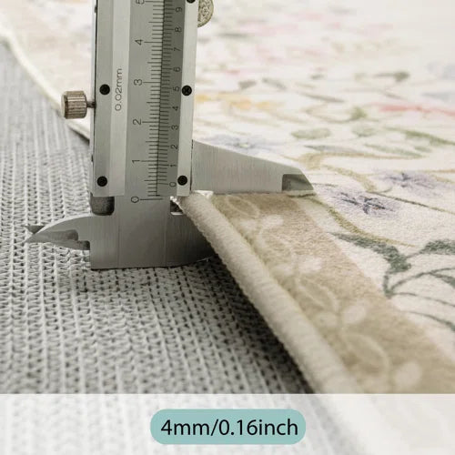 Floral Area Rug with Spiral Design - Elegant and Durable Carpet for Living Room, Bedroom, or Office Decor