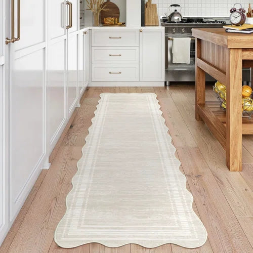 Machine Washable Rug with Rubber Backing Border Design Non-Slip Carpet for Living Room, Bedroom, Dining Room, Office, Playroom