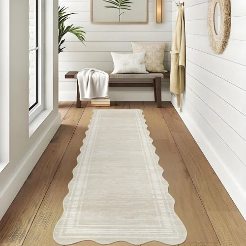 Machine Washable Rug with Rubber Backing Border Design Non-Slip Carpet for Living Room, Bedroom, Dining Room, Office, Playroom