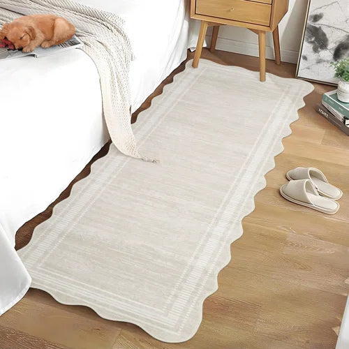 Machine Washable Rug with Rubber Backing Border Design Non-Slip Carpet for Living Room, Bedroom, Dining Room, Office, Playroom