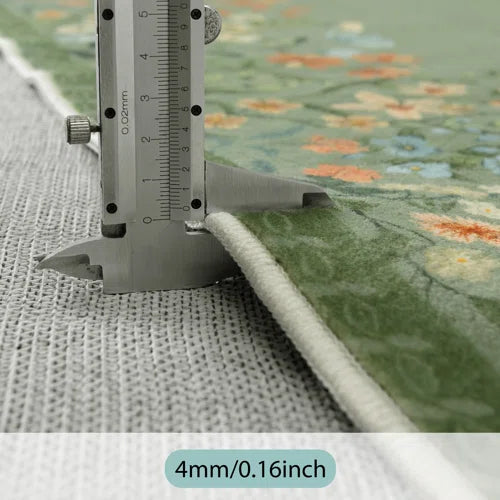 Floral Area Rug with Spiral Design - Elegant and Durable Carpet for Living Room, Bedroom, or Office Decor